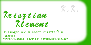 krisztian klement business card